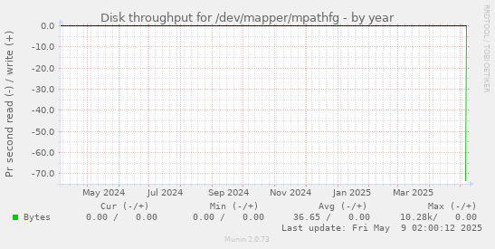 Disk throughput for /dev/mapper/mpathfg