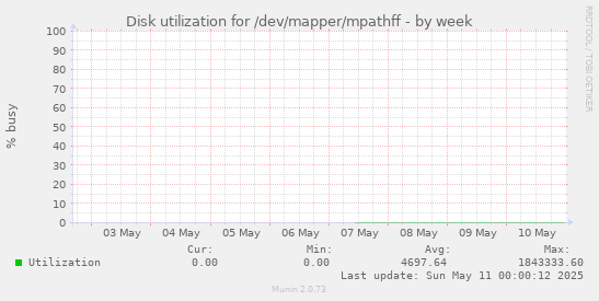 Disk utilization for /dev/mapper/mpathff