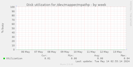 Disk utilization for /dev/mapper/mpathp
